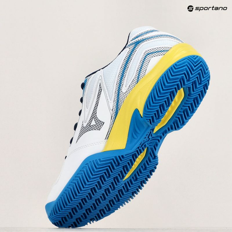 Pánské boty na tenis Mizuno Break Shot 4 CC white/dress blues/sulphur spring 9