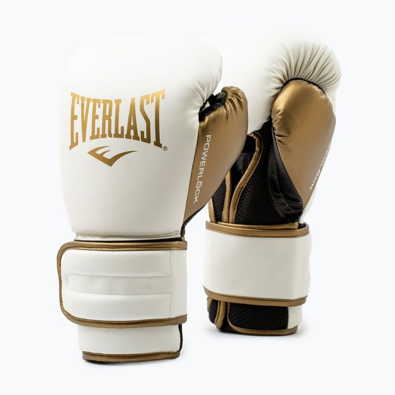 Boxerské rukavice  Everlast Powerlock 2 white/gold