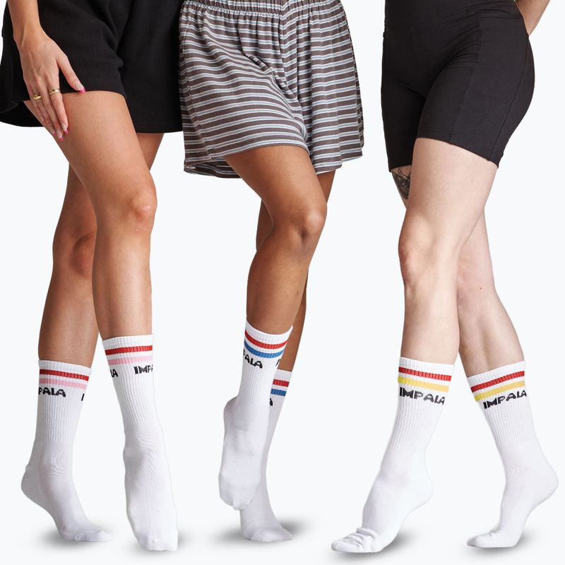 Dámské ponožky IMPALA Stripe 3 páry white 3
