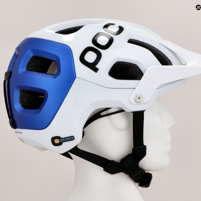 Cyklistická helma  MTB POC Tectal Race MIPS hydrogen white/opal blue metallic matt 8