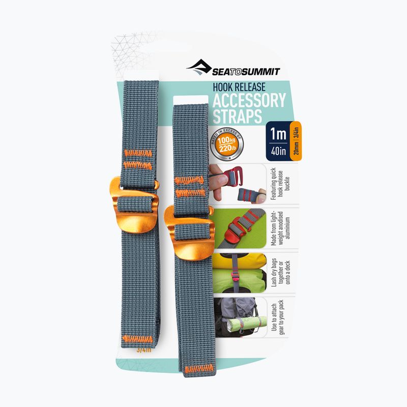 Popruhy s háky Sea to Summit Hook Release Accessory Strap 1 m yellow 2