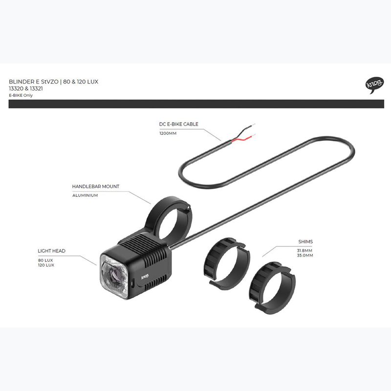 Přední světlo na kolo Knog Blinder E 80 Lux StVZO black 4