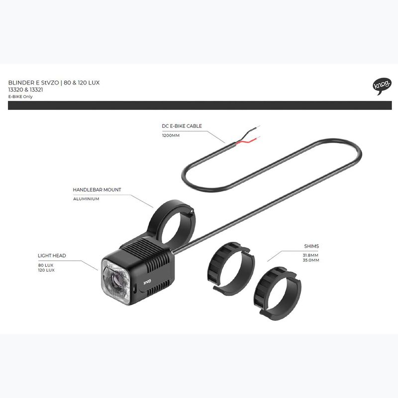 Přední světlo na kolo Knog Blinder E 120 Lux StVZO black 4