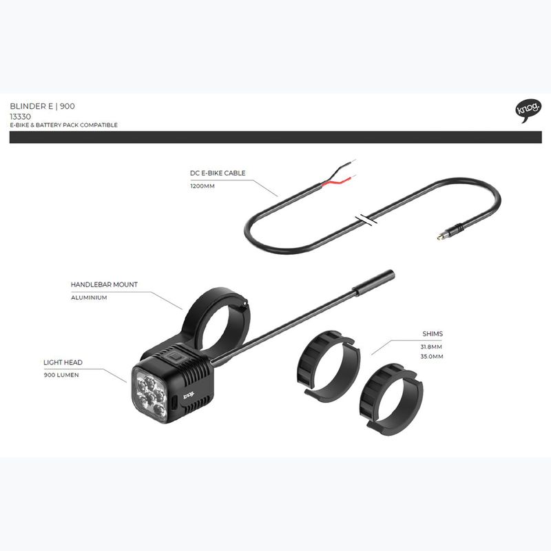 Přední světlo na kolo Knog Blinder E 900 black 4
