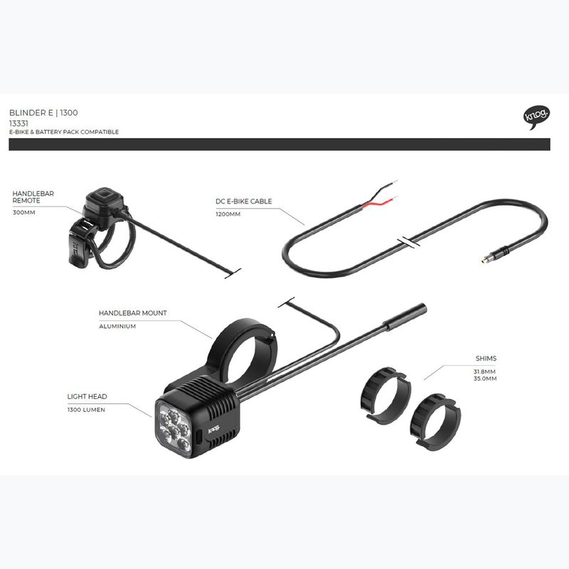 Přední světlo na kolo Knog Blinder E 1300 black 4