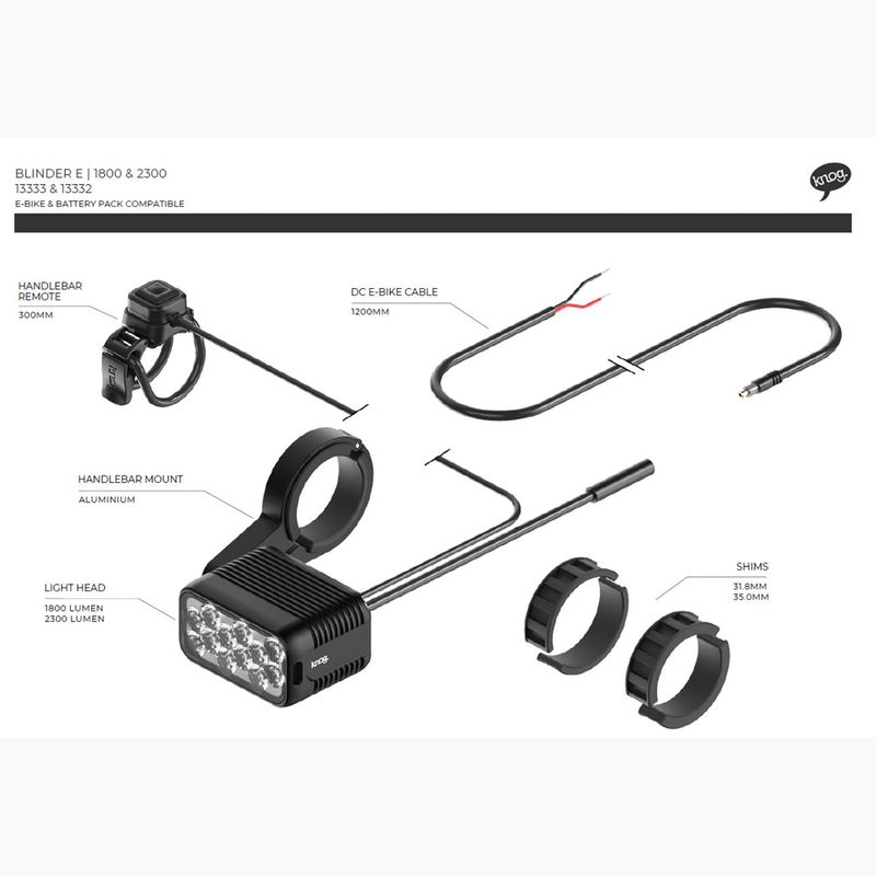 Přední světlo na kolo Knog Blinder E 1800 black 5