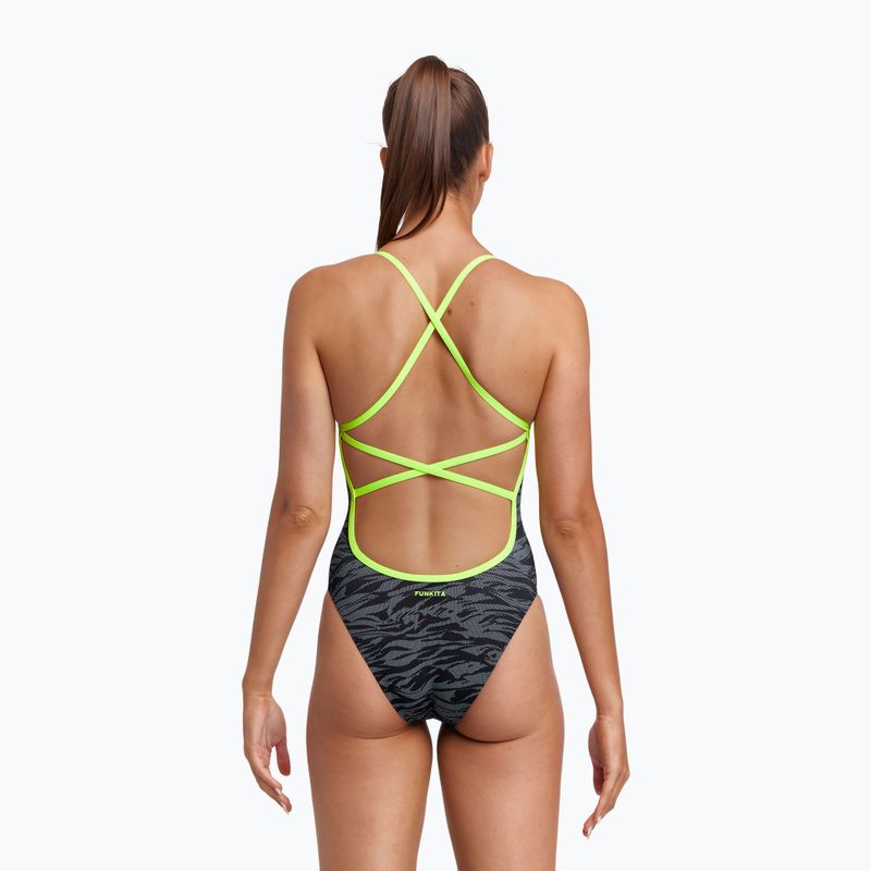 Funkita Dámské jednodílné plavky s pásky Šedá FS38L7141608 6