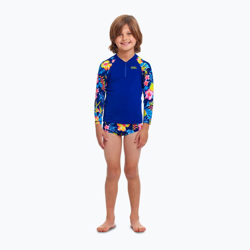 Dětské tričko Funky Trunks Zippy Rash Vest Swim Shirt v květu 2