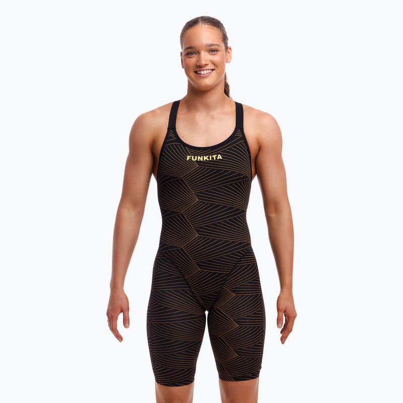 Dámské závodní plavky Funkita Fast Legs One Piece gold weaver 2