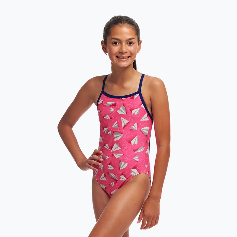 Dětské jednodílné plavky Funkita Single Strap One Piece paper pink