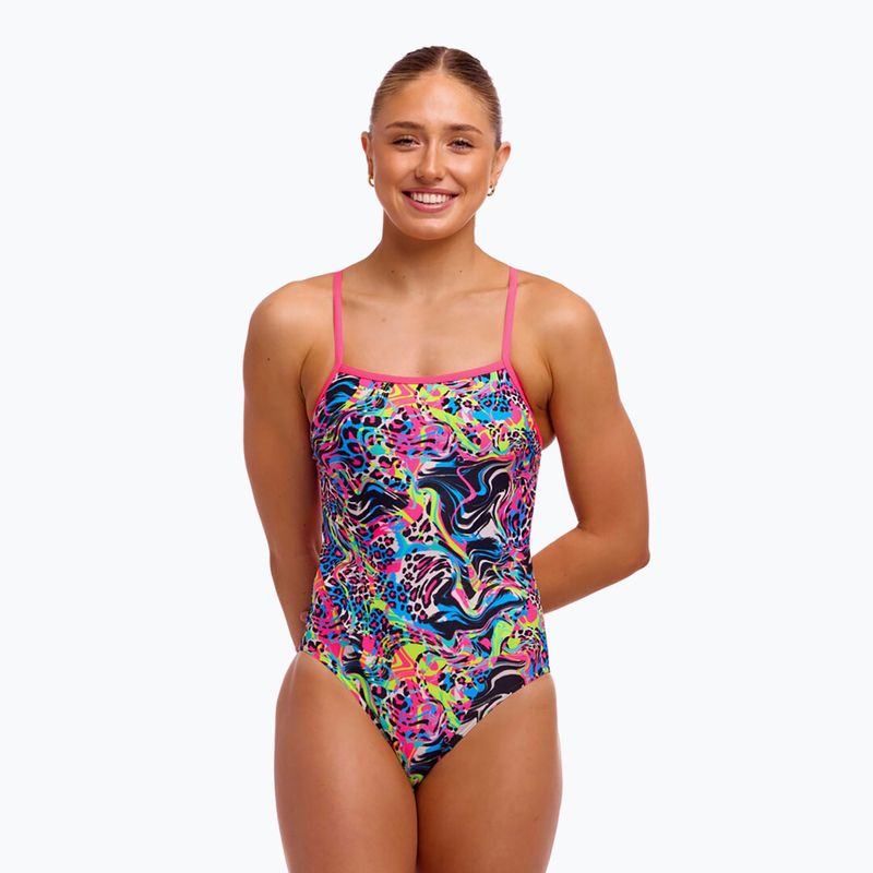 Dámské jednodílné plavky Funkita Single Strap One Piece lolly leopard