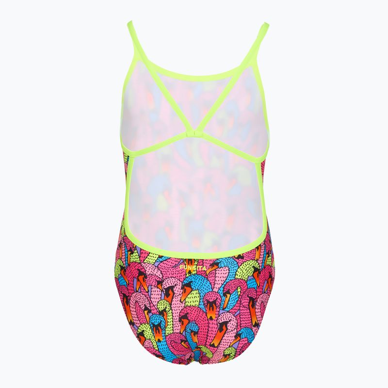 Dětské jednodílné plavky Funkita Single Strap One Piece swan city 2