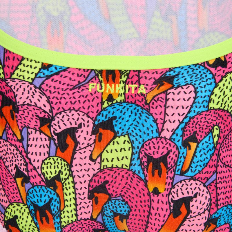 Dětské jednodílné plavky Funkita Single Strap One Piece swan city 3