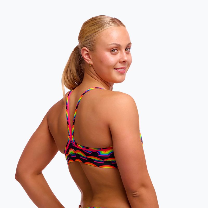 Horní díl plavek Funkita Sports Top rainbowie 2