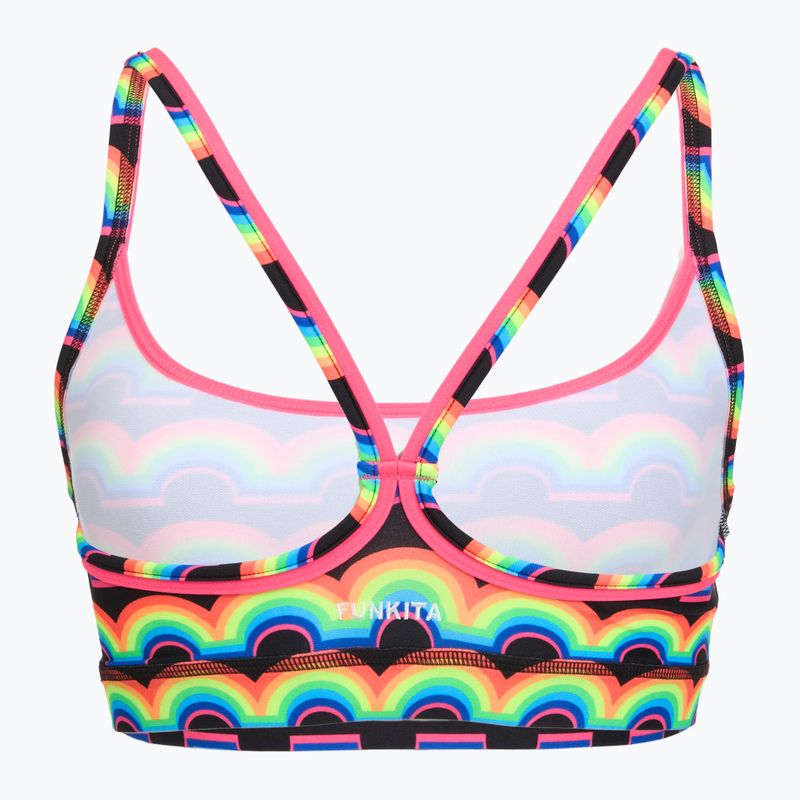 Horní díl plavek Funkita Sports Top rainbowie 2