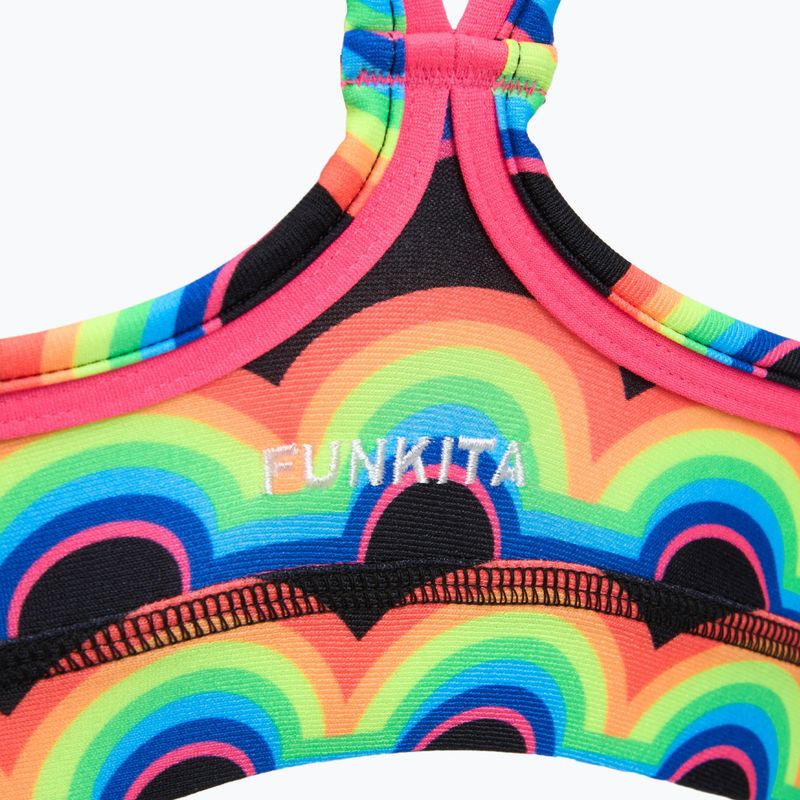 Horní díl plavek Funkita Sports Top rainbowie 3