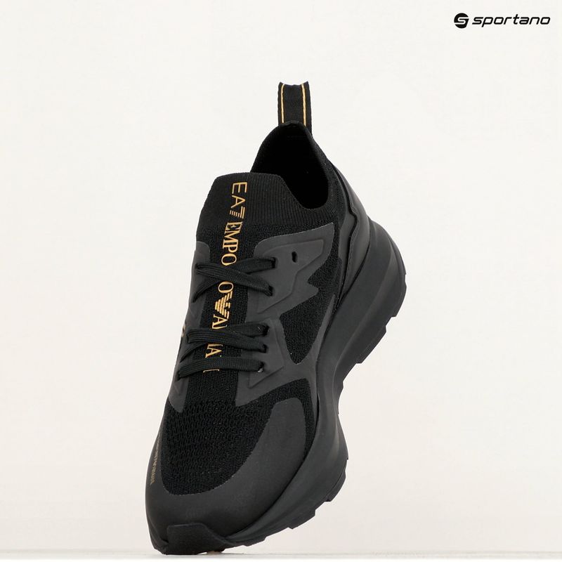 Boty EA7 Emporio Armani Black & White Altura Knit triple black/gold 9