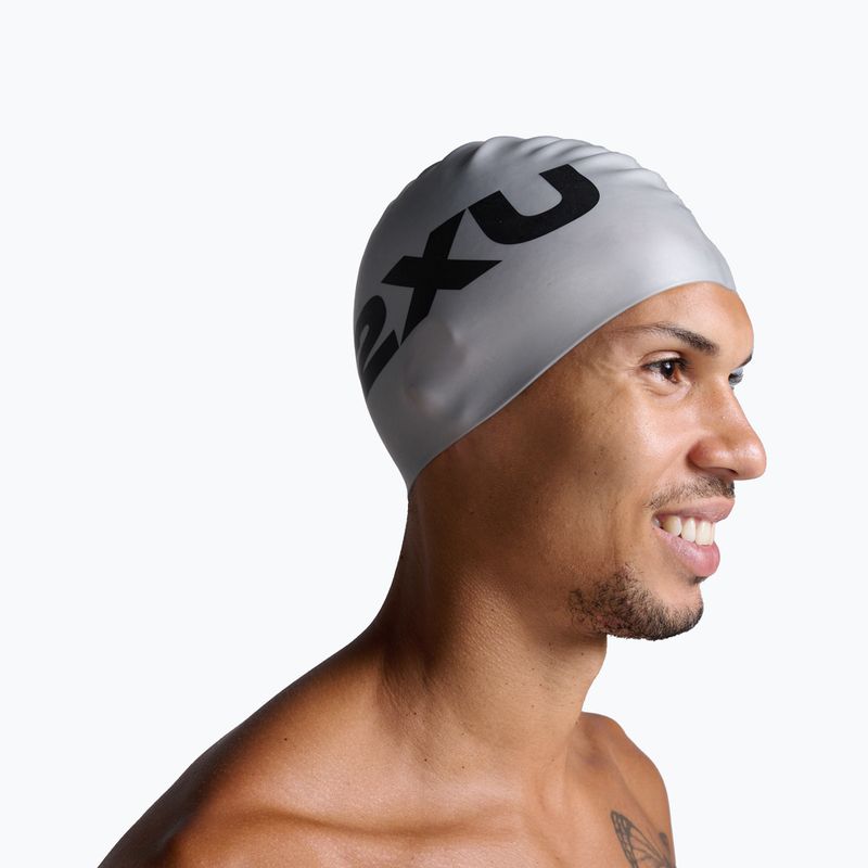 Plavecká čepice 2XU Silicone silver/silver 4