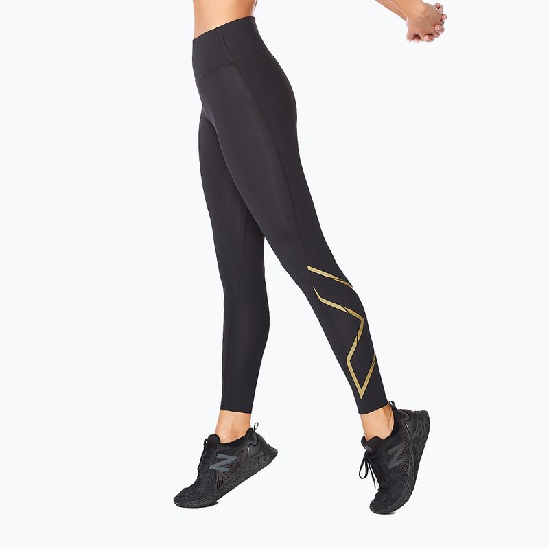 Dámské tréninkové legíny 2XU Force Mid-Rise Compression black and gold WA5367B 3