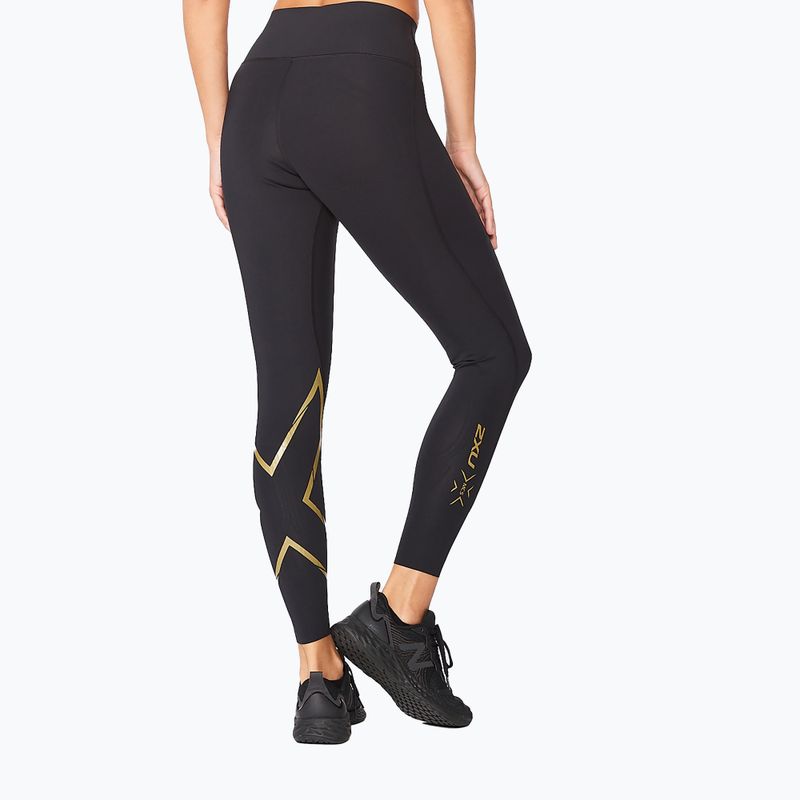 Dámské tréninkové legíny 2XU Force Mid-Rise Compression black and gold WA5367B 4