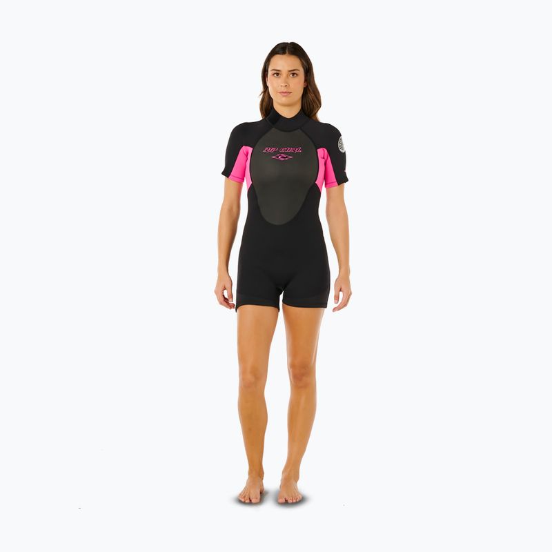 Dámský neopren na plavání Rip Curl Omega 2/2 mm Back Zip Springsuit black/pink 2
