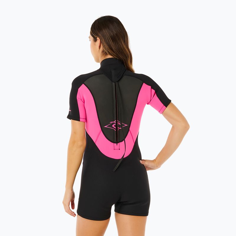 Dámský neopren na plavání Rip Curl Omega 2/2 mm Back Zip Springsuit black/pink 3