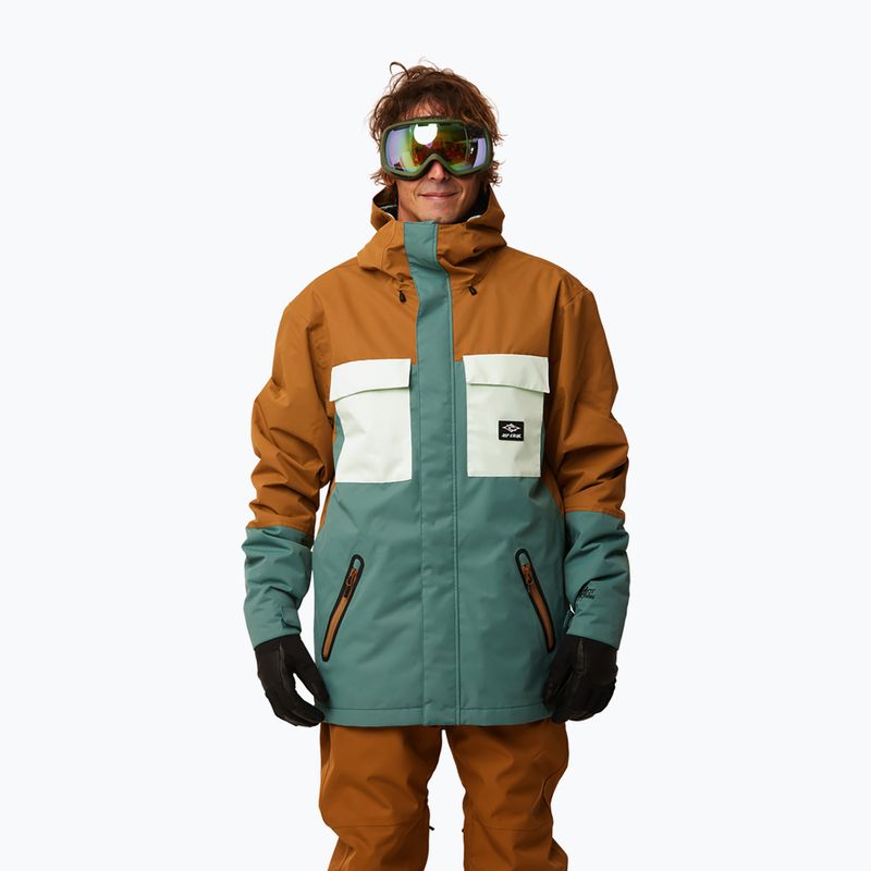 Pánská zeleno-hnědá snowboardová bunda Rip Curl Pinnacle 004MOU 146