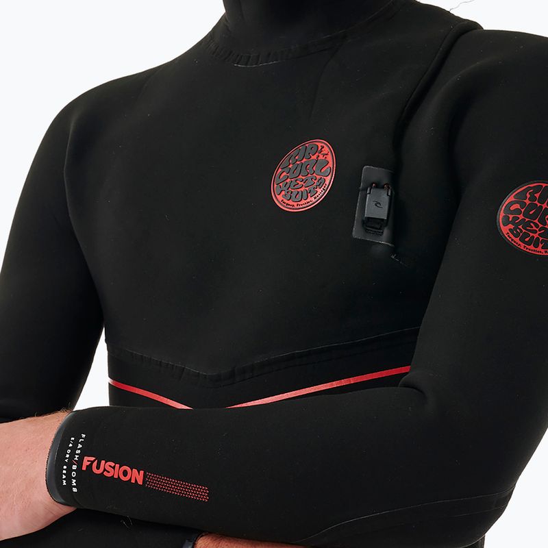 Pánský neopren Rip Curl Flashbomb Fusion 5/4mm Hooded Zip Free black 5