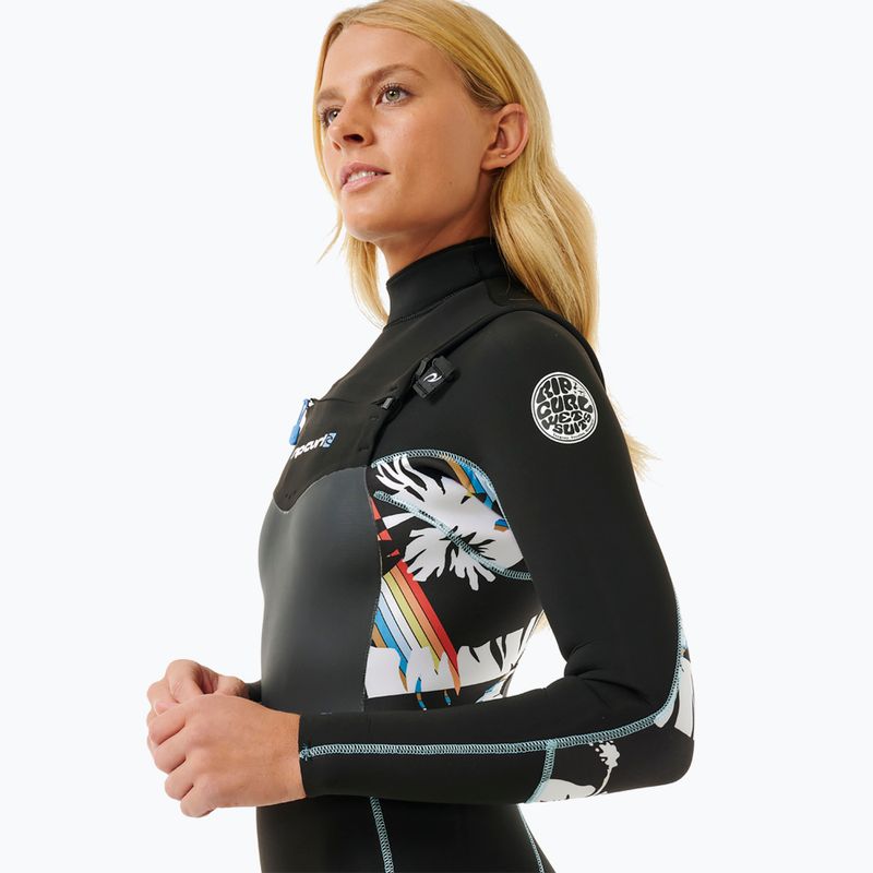 Dámský plavecký neopren Rip Curl Dawn Patrol 4/3mm Chest Zip Sublimed black/ black/ multi 5