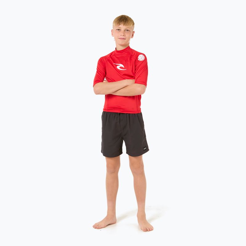 Rip Curl Lycra Brand Wave UPF červené dětské plavecké tričko 2