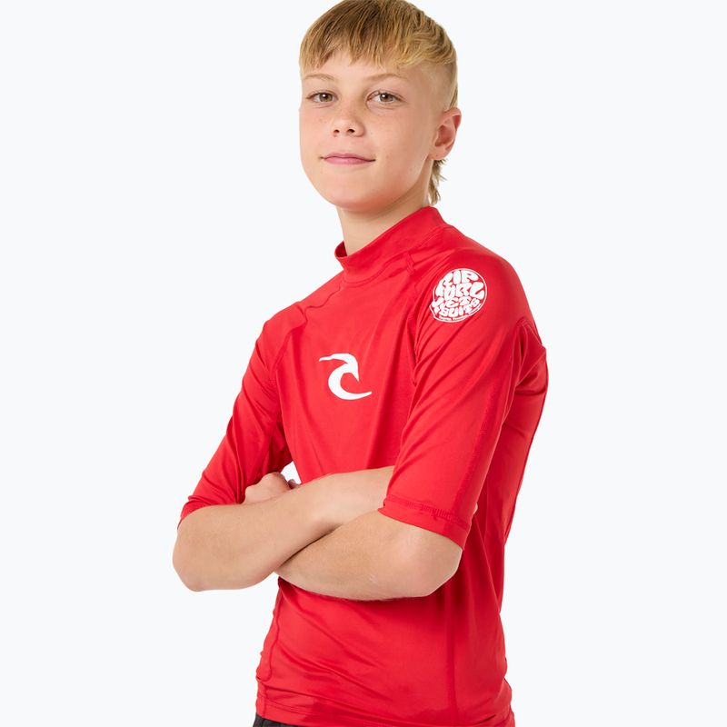 Rip Curl Lycra Brand Wave UPF červené dětské plavecké tričko 6