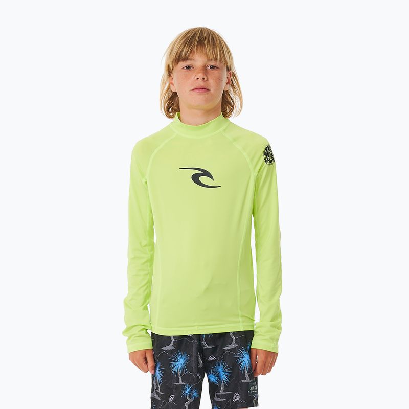Dětské plavecké tričko Longsleeve Rip Curl Brand Wave UPF Rash Vest lime