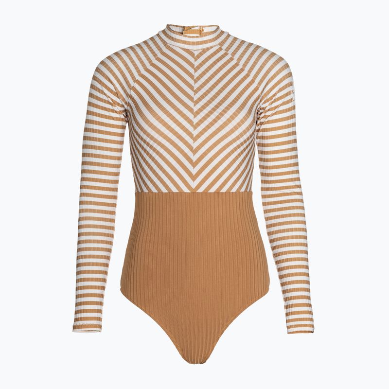 Dámské jednodílné plavky Rip Curl Premium Surf LS Surf světle hnědé