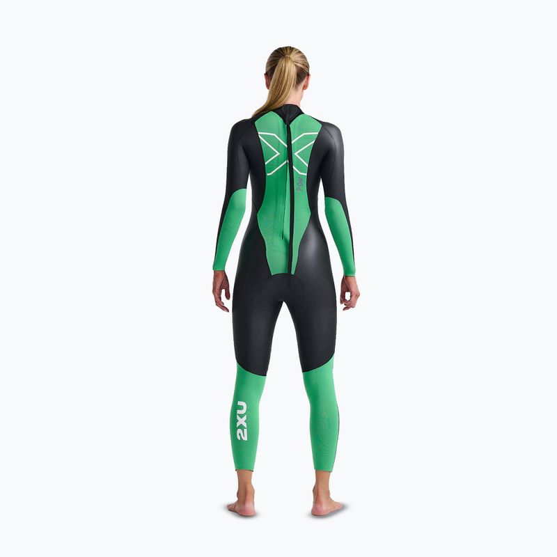 Dámská triatlonová neoprenová kombinéza 2XU Propel Openwater black/bright green 2