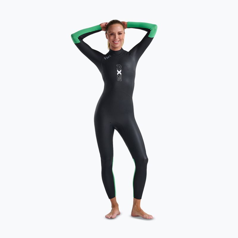 Dámská triatlonová neoprenová kombinéza 2XU Propel Openwater black/bright green 3