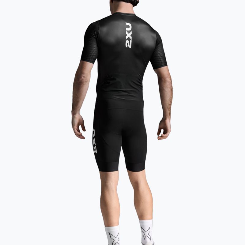 Pánská tritlonová kombinéza  2XU Aero Hex Sleeved black/white 3