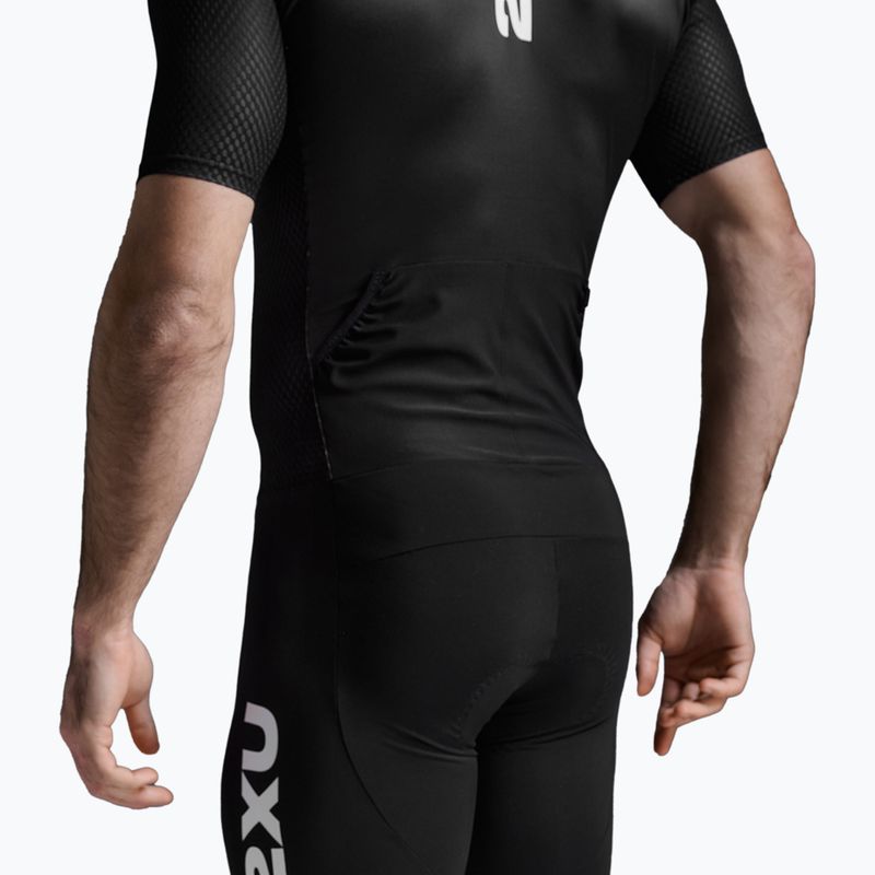 Pánská tritlonová kombinéza  2XU Aero Hex Sleeved black/white 4