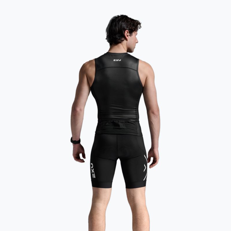 Pánské cyklistické tílko 2XU Core Tri Tank black/white 2