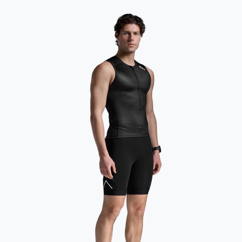 Pánské cyklistické tílko 2XU Core Tri Tank black/white 3