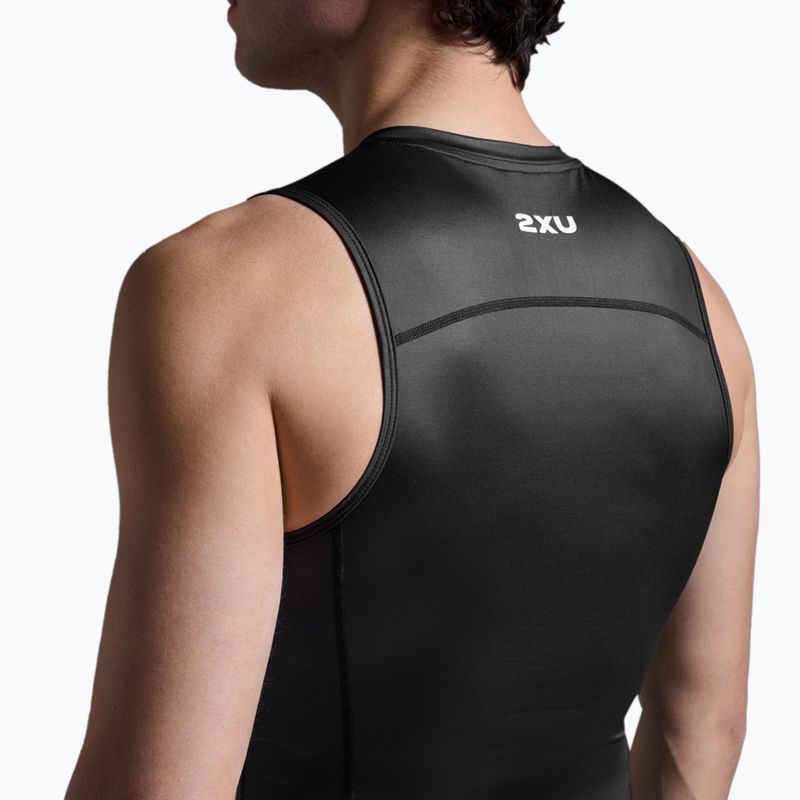 Pánské cyklistické tílko 2XU Core Tri Tank black/white 6