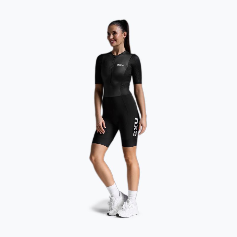 Dámská triatlonová kombinéza 2XU Aero Hex Sleeved black/white 2