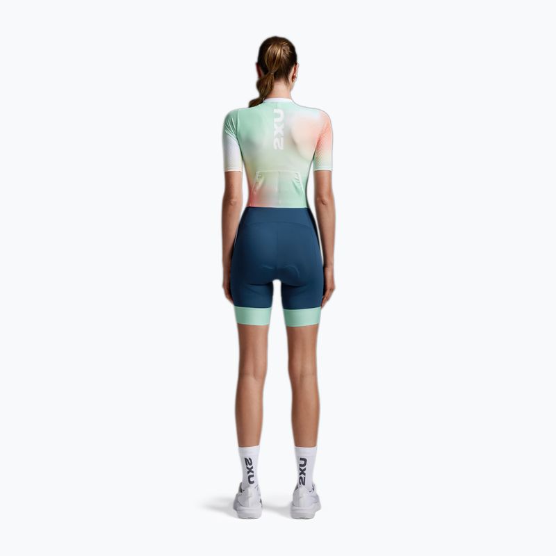 Dámská triatlonová kombinéza 2XU Aero Hex Sleeved jelly mint/majol 2