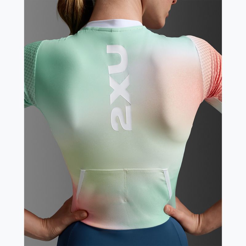 Dámská triatlonová kombinéza 2XU Aero Hex Sleeved jelly mint/majol 7