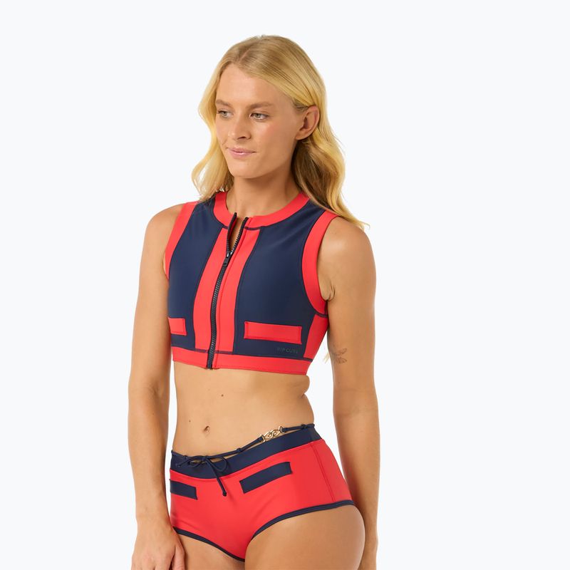 Horní díl plavek Rip Curl Coco Short Sleeve Vest red/dark blue 4