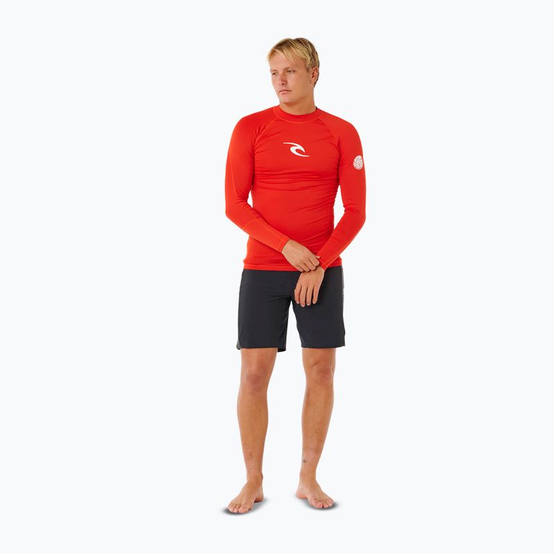 Pánské plavecké triko s dlouhým rukávem Rip Curl Waves Upf Perf lava red 2