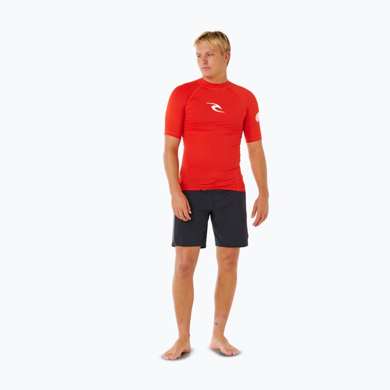 Pánské tričko na plavání Rip Curl Waves Upf Perf lava red 2