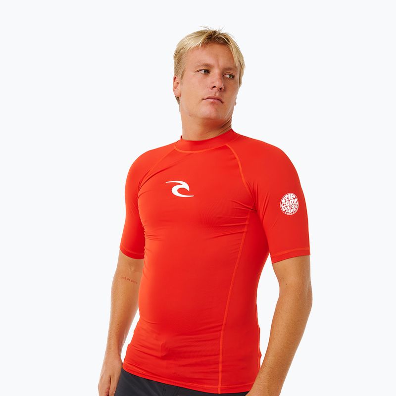 Pánské tričko na plavání Rip Curl Waves Upf Perf lava red 5
