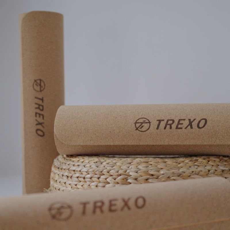 TREXO Podložka na jógu TPE korek 6 mm oranžová YM-C01P 8