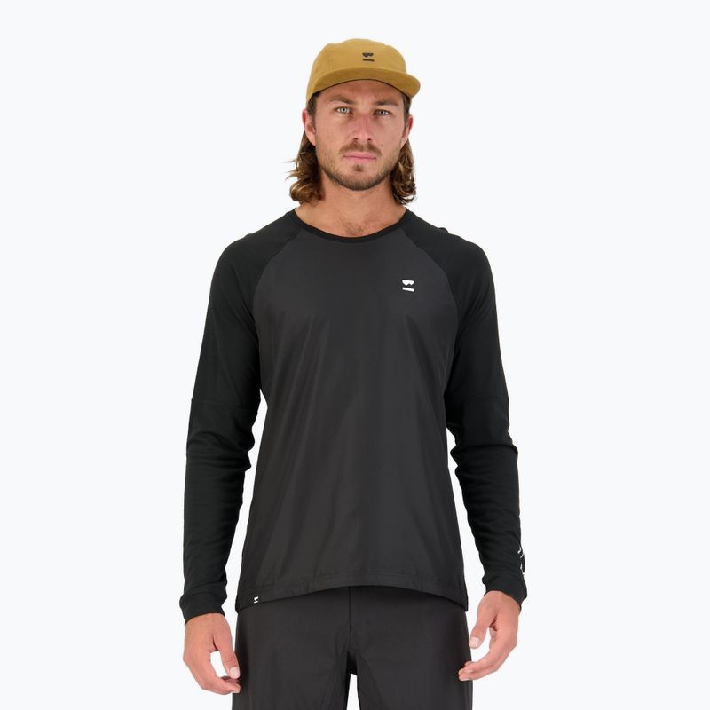 Pánský cyklistický dres longsleeve Mons Royale Tarn Merino Shift Wind Jersey black