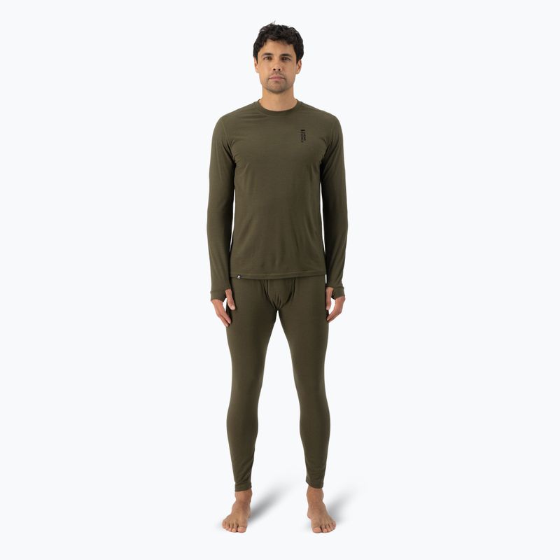 Pánské termo tričko longsleeve  Mons Royale Cascade Merino Base Layer dark olive 2